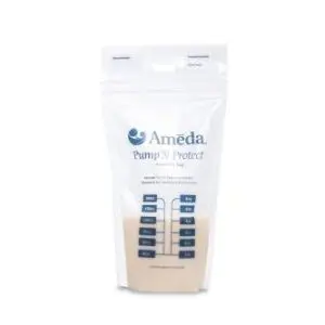 Ameda Pump 'N Protect 6 Ounce Milk Storage Bags, 100 Count