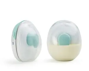 Two wearable breast pumps