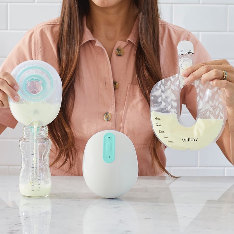 Willow Breast Pump, Storage Milk Bag & Reusable Container